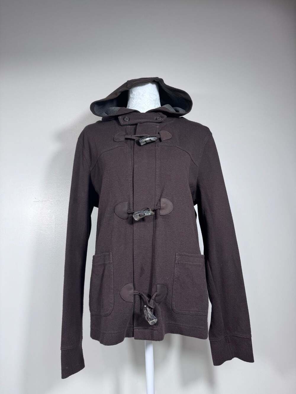 Ralph Lauren Brown Hooded Toggle Button Cotton Blend Womens XL Jacket